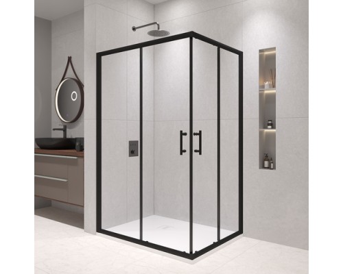 Душевой уголок, прямоугольный RGW PA-146-B прозрачное стекло 6 мм цвет проф. чёрный 90*120*185 020814692-14