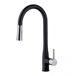 Deante Lukrecja Смеситель для мойки с выдвижным изливом, черный/хром