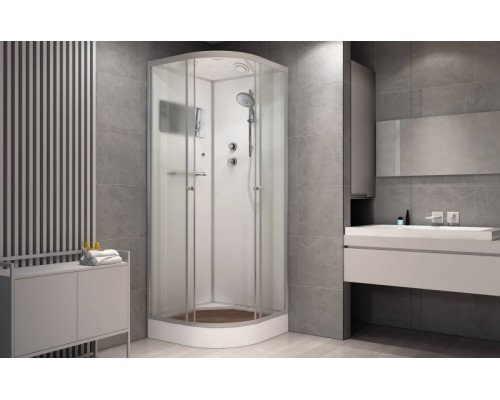 Душевая кабина Deto D09S 90x90 стекла матовые, профиль хром