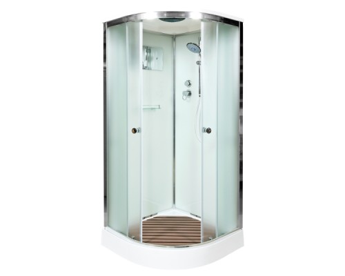Душевая кабина Deto D09S 90x90 стекла матовые, профиль хром