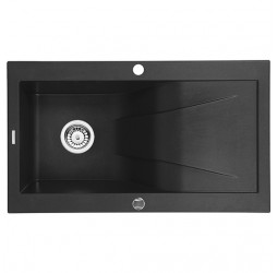 Deante Rapsodia графитовый металлик - мойка 1 чаша с крылом, 860*500*210 мм + сифон SPACE SAVER