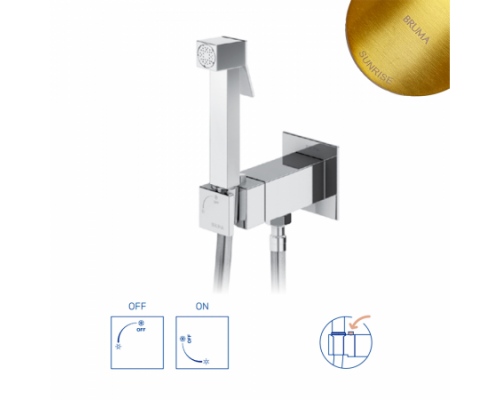 Гигиенический душ Bruma, угол открытия 180 °. Ручной душ из латуни - Quadra 145 110 9SR Sunrise