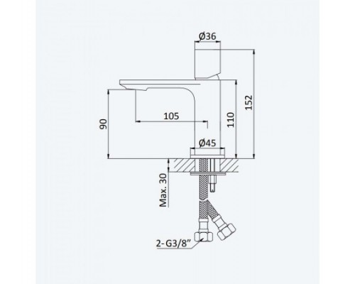 Смеситель для раковины Adagio 193 010 1NS Night Sky