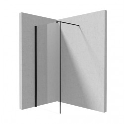 Deante Kerria Plus Nero Walk-In Душевая стенка, стекло прозрачное, черный профиль, 70-100*200 см