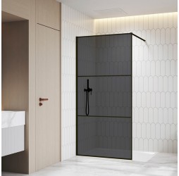 Душевая перегородка RGW 120x200 WA-09B стекло тонированное 8мм, профиль матовый черный