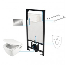 Deante Anemon Комплект 6 в 1 с инталляцией, кнопка хром