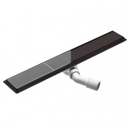 Deante Nero Линейный слив с универсальной решеткой без декора, черный/ под плитку, L=60-100 см, сифон H65