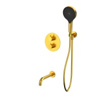 Термостатическая система для ванны скрытого монтажа WHITECROSS Y YSET10TOPGLB (брашированное золото)