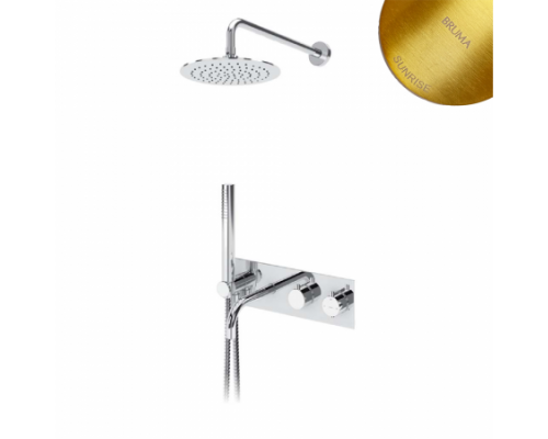 Душевая система термостатическая, скрытого монтажа, с стальной душевой лейкой Ø250 мм, и наливом на ванну - Elo 138 310 2SR Sunrise