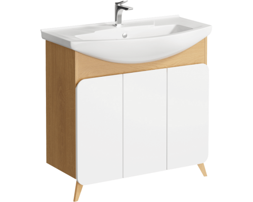 aqwella Тумба под умывальник 87,5x46 Basic Прямоугольная цвет дерево светлое BAS0108DZ