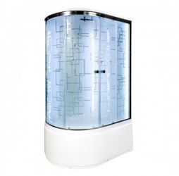 Душевая кабина Avacan EM5012RLED AVA 120x90 LED, правая, стекла с рисунком, профиль хром