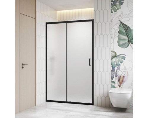 Раздвижная душевая дверь RGW CL-13B 140*195 стекло тонированное Cora 6 мм 06091314-44 профиль черный