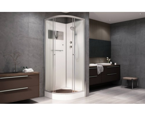 Душевая кабина Deto D09 90x90 стекла матовые, профиль хром