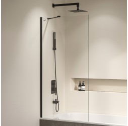 Стационарная шторка на ванну RGW SC-150-B 70*150 прозрачное стекло 6 мм 351115007-14