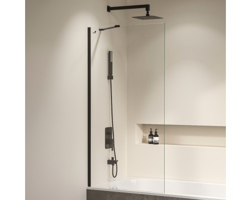 Стационарная шторка на ванну RGW SC-150-B 70*150 прозрачное стекло 6 мм 351115007-14