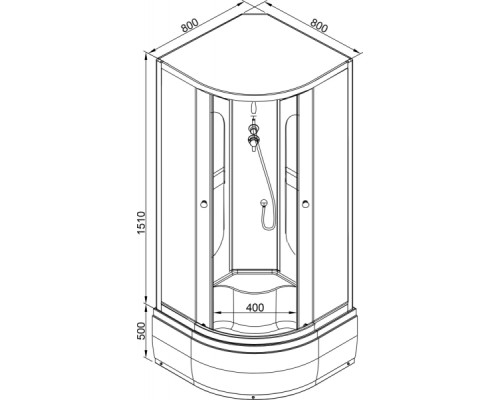 Душевая кабина AvaCan L980N AVA 80x80 без крыши (стекла матовые с рисунком)