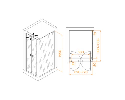 Душевой уголок RGW Passage PA-144B 70х100 060814470-014