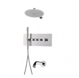 Deante Душевая система скрытого монтажа термостатическая 3-функциональная, хром