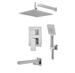 Deante Душевая система скрытого монтажа 3-х функциональная квадратная, хром