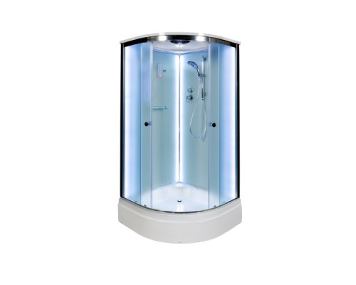 Душевая кабина AvaCan D311SLED AVA 110x100 LED, стекла матовые, профиль хром