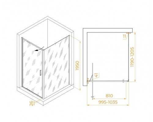 Душевой уголок RGW Stilvoll 100х120 703214502-14 черный, стекло прозрачное