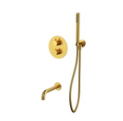 Термостатическая система для ванны скрытого монтажа WHITECROSS Y YSET10GLB (брашированное золото)