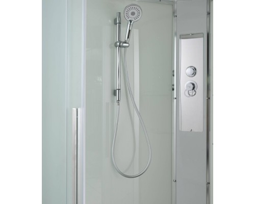 Душевая кабина Avacan EM2811LN AVA 110x80 левая, без крыши, стекла матовые, профиль хром