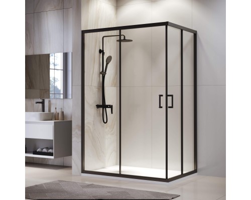 Душевой уголок RGW PA-246B Passage 030824690-14, 90 х 100 см, стекло прозрачное, профиль черный