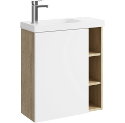 aqwella Тумба под умывальник 60x25 Alba Прямоугольная цвет дерево светлое / белый ALB0106LDD+ALB0706WM