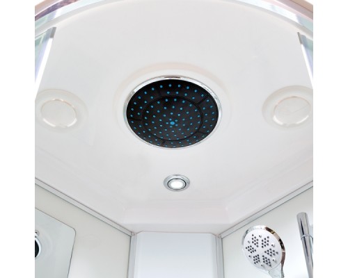 Душевая кабина AvaCan EM1590EL AVA 90x90 с электрикой, стекла с узором, профиль хром