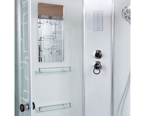 Душевая кабина AvaCan EM1590EL AVA 90x90 с электрикой, стекла с узором, профиль хром