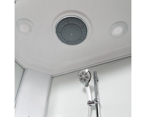 Душевая кабина AvaCan EM2710GM AVA 100x100 с гидромассажем, стекла с узором, профиль хром