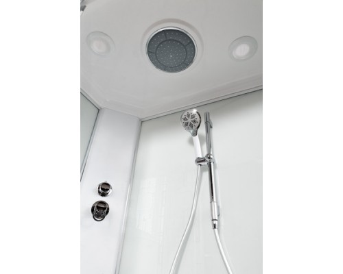 Душевая кабина AvaCan EM2710GM AVA 100x100 с гидромассажем, стекла с узором, профиль хром