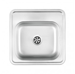 Deante Techno декор - мойка стальная 1 чаша, 380*380*150 мм + сифон