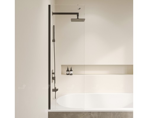 Стационарная шторка на ванну RGW SC-056-8-B 50*150 прозрачное стекло 8 мм 35110562850-14