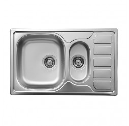 Deante Soul декор - мойка стальная 1,5 чаши с крылом, 780*490*160 мм + сифон