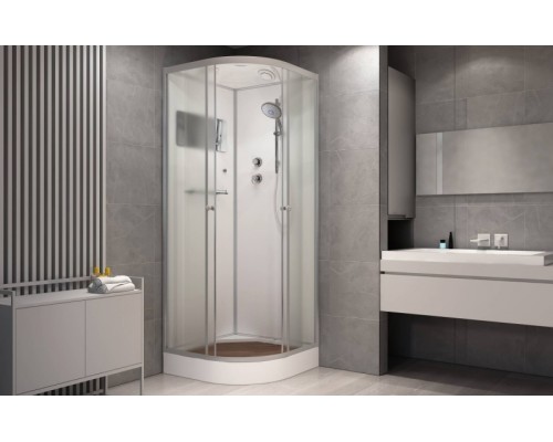 Душевая кабина Deto D08S 80x80 стекла матовые, профиль хром