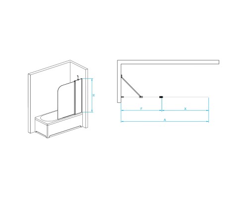 Раздвижная шторка на ванну RGW SC-011-B 90*140 прозрачное стекло 6 мм 351101109-14