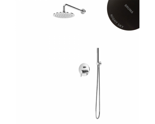 Душевая система скрытого монтажа, с латунной душевой лейкой Ø300 мм и ручным душем Elo Leaf 167 723 1NS Night Sky