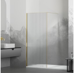 Душевую перегородку RGW WA-08G неподвижное Walk In cтекло Ribbed, 8 мм 70*195 золото