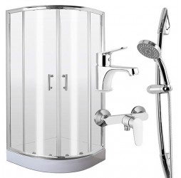 Комплект душевая кабина «Deante Jasmin» — 80х80х185см и комплект смесителей для ванной комнаты
