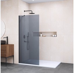 Душевую перегородку Walk-In RGW 140x195 WA-110B стекло тонированное, профиль черный