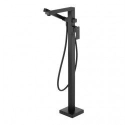 Deante Anemon Bis Nero Смеситель напольный для отдельностоящей ванны с душевым набором, черный