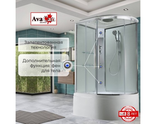 Душевая кабина Avacan EM5912LT AVA 120x90 левая, стандарт, стекла прозрачные, профиль хром