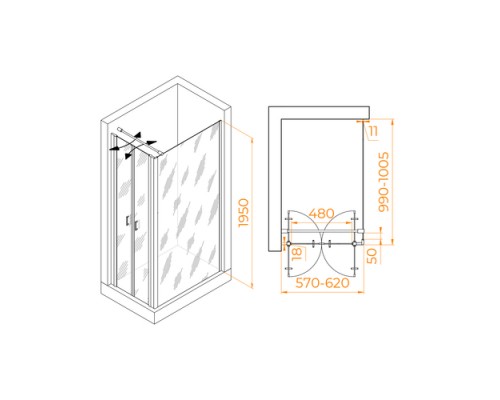 Душевой уголок RGW Passage PA-144B 60х100 060814460-014