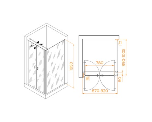 Душевой уголок RGW Passage PA-144 90х100 060814490-011