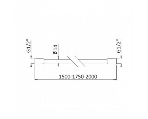 Шланг для душа Lux 1,75 м 145 630 2CR Chrome