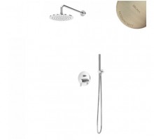 Душевой набор, скрытого монтажа, с латунной душевой лейкой Ø250 мм и ручным душем Elo ручка тип 2 Leaf 167 722 2MM Morning Mist