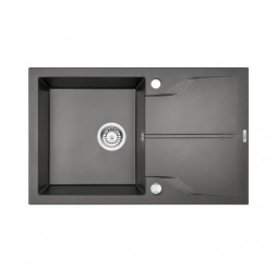 Deante Andante антрацит - мойка 1 чаша с крылом, 780*490*180 мм + сифон SPACE SAVER