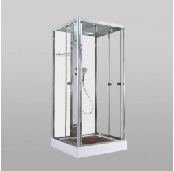 Душевая кабина Avacan Z1910MT AVA 100x100 стекла прозрачные, профиль хром